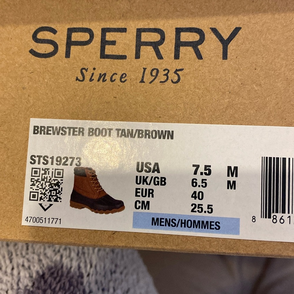 SPERRY MENS BREWSTER WATERPROOF BOOT - TAN/BROWN